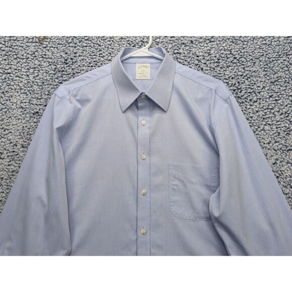 Brooks Brothers Milano Fit Oxford Dress Shirt Mens Size 16 2/3 Button Down Blue - Picture 3 of 11